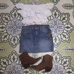 Women's HUDSON Afterhours Viper Mini Jean Denim Skirt Sz 27 Blue NWT